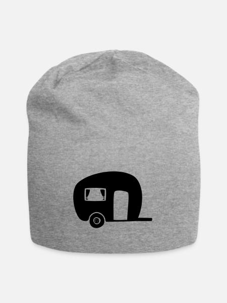 Wohnwagen Camping Camper - Jersey-Beanie - Grau meliert