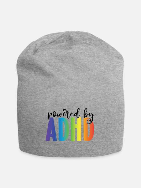 PoweredByADHS - Jersey-Beanie - Grau meliert