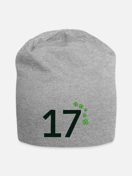 17 - Jersey-Beanie - Grau meliert