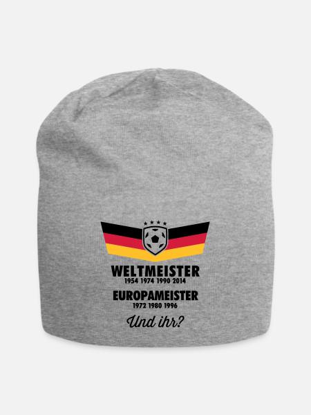 4 MAL WELTMEISTER, 3 MAL EUROPAMEISTER UND IHR? - Jersey-Beanie - Grau meliert
