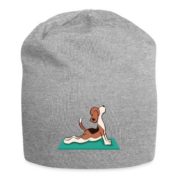 Chemise de yoga cadeau de relaxation Beagle - Bonnet en jersey - gris chiné - Devant