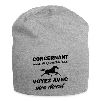 Concernant mes disponibilités t-shirt équitations - Bonnet en jersey - gris chiné - Devant