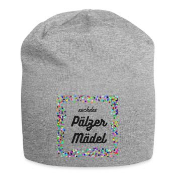Eschdes Pälzer Mädel Konfetti Logo PFALZstyle - Jersey-Beanie - Grau meliert - Vorne