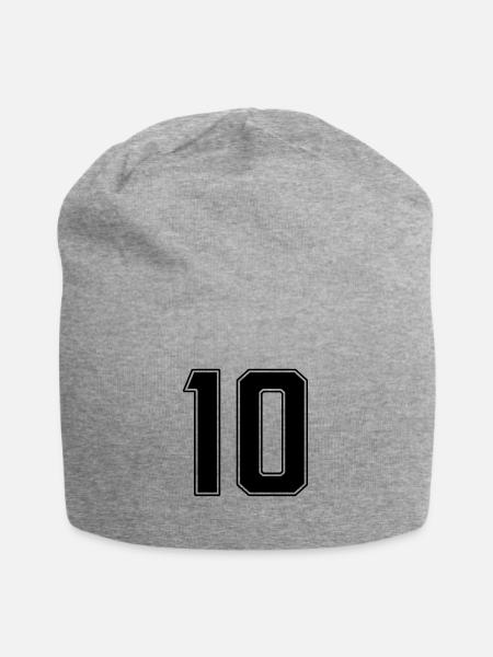10 Jahre Nummer Trikot 10 - Jersey-Beanie - Grau meliert