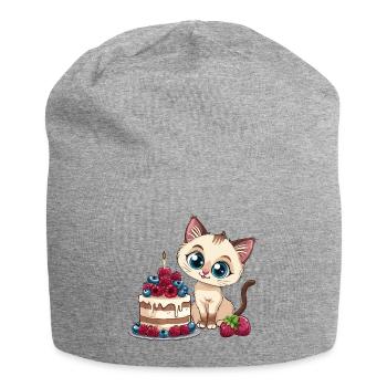 Tarte au chat Gâteau Bec sucré Grignotage Cuisson Sucré - Bonnet en jersey - gris chiné - Devant
