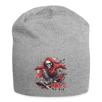 Skelett Totenkopf Skater Skateboarder Skateboard - Jersey-Beanie - Grau meliert - Vorne