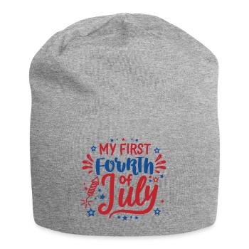 My First Fourth of July Independence Day Amerika - Jersey-Beanie - Grau meliert - Vorne