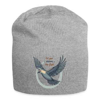 Laissez vos rêves prendre leur envol Oiseau mouette - Bonnet en jersey - gris chiné - Devant