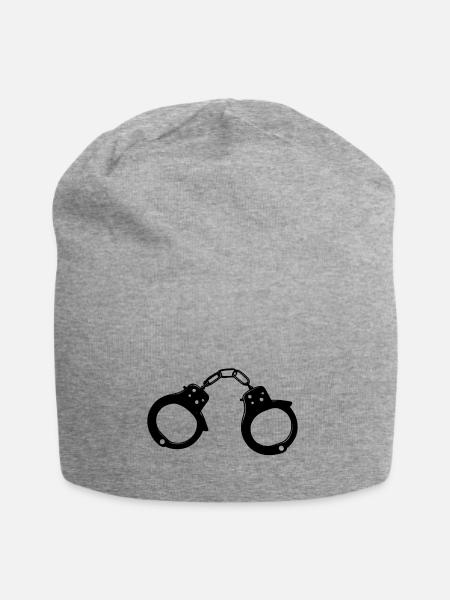 Handschellen - Jersey-Beanie - Grau meliert