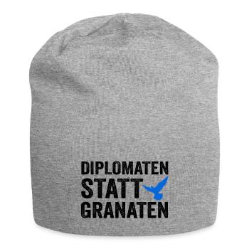 Diplomaten statt Granaten - Jersey-Beanie - Grau meliert - Vorne