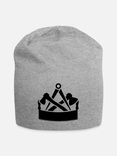 Zunftzeichen Zimmermann Zimmerer - Jersey-Beanie - Grau meliert