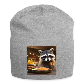 Waschbär im Fastfood Restaurant - Jersey-Beanie - Grau meliert - Vorne