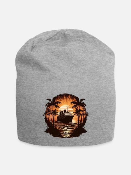 Cruise Ship Retro Vintage - Jersey Beanie - heather grey