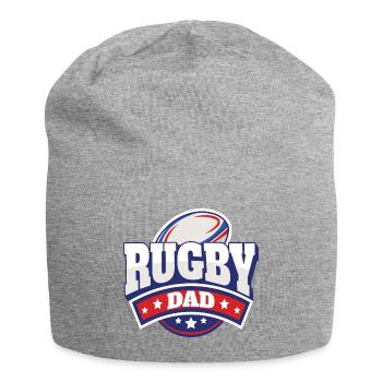 Vater Rugby-Spieler Geschenk Papa Rugby-Unterstützer - Jersey-Beanie - Grau meliert - Vorne