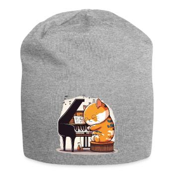 Katzen-Harmonie - Jersey-Beanie - Grau meliert - Vorne