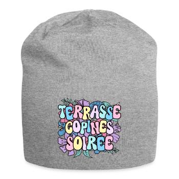 Apéro Amie Femme Terrasse Copines Soirée - Bonnet en jersey - gris chiné - Devant