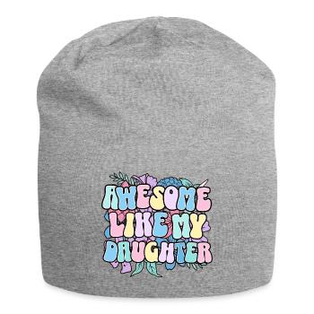 Awesome like my daughter mom mom - Jersey Beanie - heather grey - Front