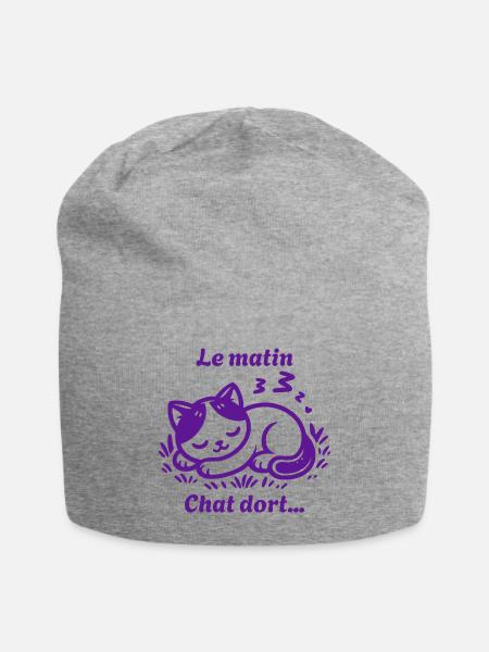 Chat Dort Chat Mignon Pas Du Matin - Bonnet en jersey - gris chiné