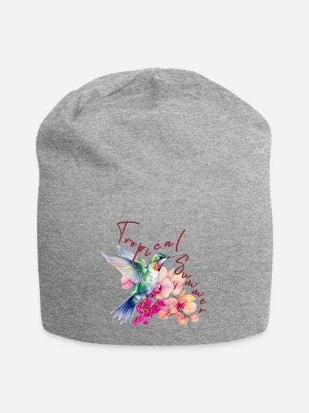 Tropical Summer - Jersey-Beanie - Grau meliert