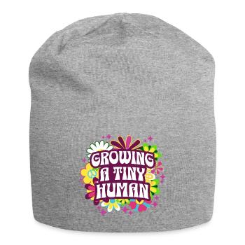Maternity Flowers Pregnancy Announcement - Jersey Beanie - heather grey - Front