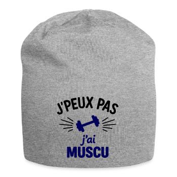 J’peux pas, j’ai muscu Sport Musculation - Bonnet en jersey - gris chiné - Devant