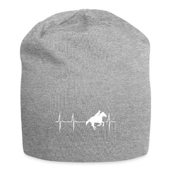 herzschlag reiter pferd reitsport - Jersey Beanie - heather grey - Front