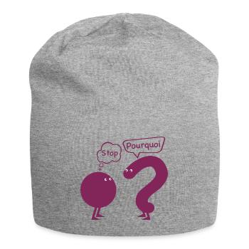 stop.. pourquoi ? - Bonnet en jersey - gris chiné - Devant