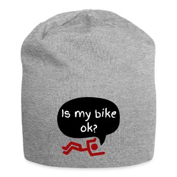 Funny Motorcycle Rider: Is my bike OK? - Jersey Beanie - heather grey - Front