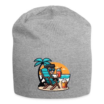 Entspannung am Strand - Jersey-Beanie - Grau meliert - Vorne