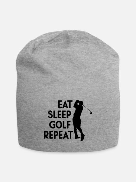 Eat Sleep Golf Repeat - Jersey-Beanie - Grau meliert