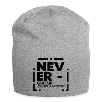 N’abandonnez jamais, rien n’est impossible - Bonnet en jersey - gris chiné - Devant
