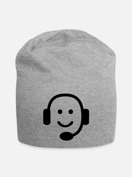 Nerd - Jersey-Beanie - Grau meliert