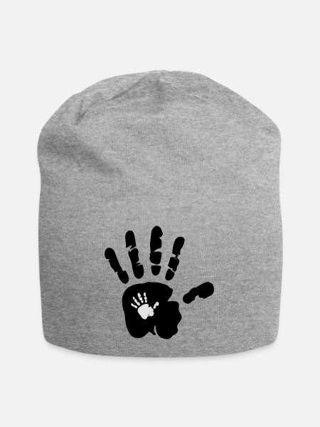Hand in Hand - Hände - Kind - Kinder - Kids - Jersey-Beanie - Grau meliert