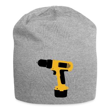 Bohrmaschine - Jersey-Beanie - Grau meliert - Vorne