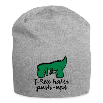 T-Rex déteste push-ups - Bonnet en jersey - gris chiné - Devant