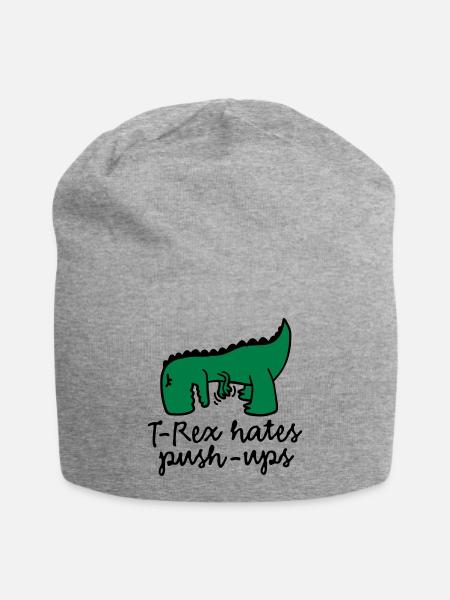 T-Rex hates push-ups - Jersey-Beanie - Grau meliert
