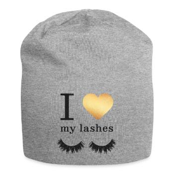 Lange Wimpern Mascara - Jersey-Beanie - Grau meliert - Vorne