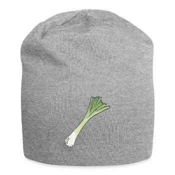 Lauchzwiebel mit Wurzel - Jersey-Beanie - Grau meliert - Vorne