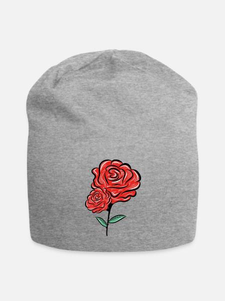rose blume - Jersey-Beanie - Grau meliert