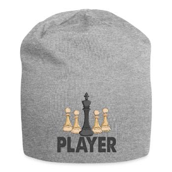 Joueur d'échecs joueur roi cadeau - Bonnet en jersey - gris chiné - Devant