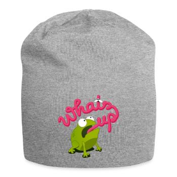 whats up frog - Jersey Beanie - heather grey - Front