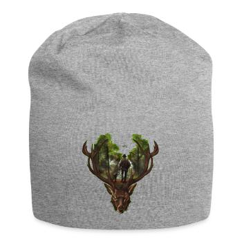 Chasseur et chien de chasse : amitié indissociable - Bonnet en jersey - gris chiné - Devant