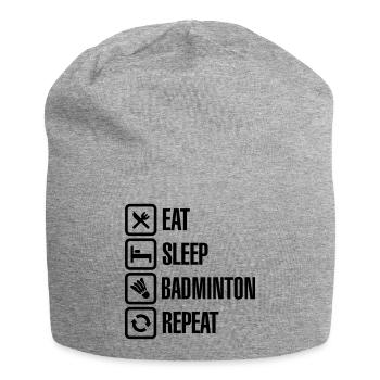Eat Sleep Badminton Repeat - Jersey-Beanie - Grau meliert - Vorne