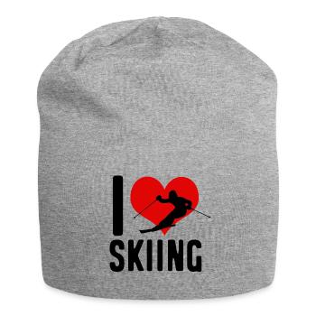 Ski ski cher noir - Bonnet en jersey - gris chiné - Devant