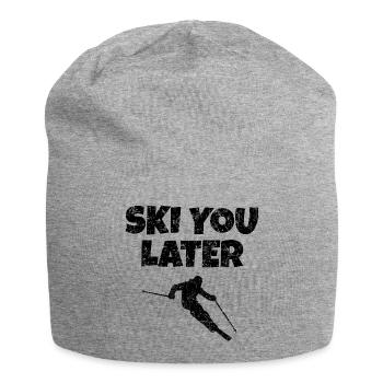 Ski you later (Vintage/Schwarz) Skifahrer - Jersey-Beanie - Grau meliert - Vorne