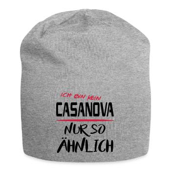 Männer Sprüche Angeber Casanova - Jersey-Beanie - Grau meliert - Vorne