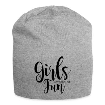 Girls just wanna have fun - Jersey-Beanie - Grau meliert - Vorne