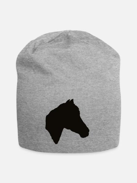 Pferd, Pferde, Pferde-Scherenschnitt - Jersey-Beanie - Grau meliert