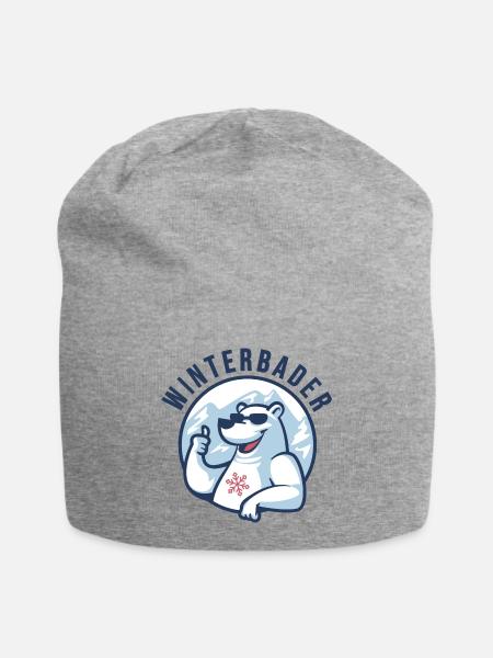 eisbader winterbader eisbär cool nordpol eis bär - Jersey-Beanie - Grau meliert