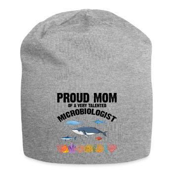 Proud Mom Microbiology Biology Biologist Sea - Jersey Beanie - heather grey - Front